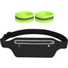 OAAO 1 Marsupio Unisex E 2 Cinghie Riflettenti, Materiale Impermeabile, Design Con Cerniera Regolabile, Adatto Per Sport All'Aria Aperta, Viaggi, Corsa Ed Escursionismo.