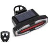 Garrrdenfurni Fanale posteriore per bicicletta, 5 modalità, indicatori di direzione con clacson da 120 dB, luce solare ricaricabile tramite USB, luce posteriore per Ebike con telecomando, indicatori