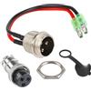 ZIGHOME 3 pin GX16 Port impermeabile IP67 nominale per E-Scooter | Guscio in alluminio aeronautico, alloggiamento in ABS, resistente all'usura, stabilità di lunga durata, finitura rossa e nera