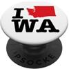 Shape of Home Co I Love (Heart) Washington Mappa Sagoma WA Stato Americano PopSockets PopGrip Adesivo