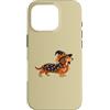 Moonlit Dachshund Club Custodia per iPhone 16 Pro Carino bassotto mago Halloween strega cappello celeste cane arte