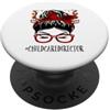 TEEAXART Messy Bun Christmas apparel Baby Care Director Christmas Woman Messy Bun Buffalo Xmas PopSockets PopGrip Adesivo