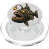 Vintage Anglerfish Submarine Art Steampunk Rana Pescatrice Sottomarino Vintage Deep Sea Art PopSockets PopGrip per MagSafe