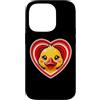 Cute Yellow Duck Animal Lover Heart Custodia per iPhone 14 Pro Yellow Duck Lover, simpatico animale selvatico, cuore rosso