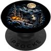 Avventura All Aperto Natura Abbigliament Campeggio Montagna Luna Piena Natura Vintage Grafica PopSockets PopGrip Adesivo
