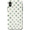 Green Polka Dot Pattern - Vintage Gifts Custodia per iPhone X/XS Acquerello Verde Salvia Polka Dot Pattern