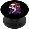 Ugly Christmas Gift For December Winter Buon Natale Sugarskull cappello di Babbo Natale Dia De Los Muertos PopSockets PopGrip Adesivo