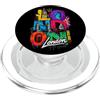 Bahaa's Tee Londra Inghilterra monumenti colorati retrò viaggio collage arte PopSockets PopGrip per MagSafe