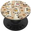 Spooky Retro Styles for Book Lovers Co. Retro Teacher Halloween Ghost Read Books Spooky Reader PopSockets PopGrip Adesivo