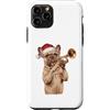 Christmas Trumpet Pet Portraits Custodia per iPhone 11 Pro Bulldog francese tromba di Natale