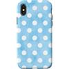 Blue Polka Dot Pattern - Vintage Gifts Custodia per iPhone X/XS Blu Polka Dot Pattern Acquerello