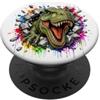 Prehistoric Ruggente Trex Dinosaur Wall Break PopSockets PopGrip Adesivo