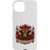 OK Region Symbols Goods and Apparels tai Custodia per iPhone 15 Plus Bovini e Rose