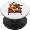Cozy Christmas Armchair Guitar Pets Musica natalizia per chitarra Cozy Labrador Retriever PopSockets PopGrip Adesivo