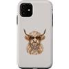 Glam Highland Society Custodia per iPhone 11 Highland Cow Glam Jewelry Leopard Occhiali da sole Cowgirl Fashion