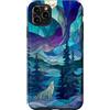 Winter Forest - Apparel & Gifts Custodia per iPhone 11 Pro Max Inverno Foresta Artico Lupo Natura Amante Pino Mosaico