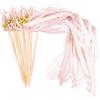WUISOLQP 50 pezzi da parete con campana, bacchette magiche per matrimonio, stelle filanti con campanelle e nastri per matrimoni, per matrimoni, compleanni, feste, feste (champagne)