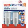 tesa Ganci Powerstrips Large TREND - Cromo - Tenuta: 2 Kg | 2 Ganci da Parete Autoadesivi in Plastica - per Vetro, Piastrelle, Legno, Plastica e Altre Superfici