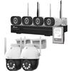 NIVIAN Kit Videosorveglianza WiFi Professionale 2K con 6 Telecamere IP PTZ, NVR 10 Canali, Immagini Super HD, IA Rilevamento Umano, Visione Notturna, Audio, HDMI, App EseeCloud, Registrazione 24/7 HDD