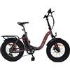 Smartway M4 Matt Titanium & Shining Red E-Bike Fat Bike Pieghevole 20" 48V 13Ah