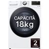 LG ELECTRONICS LG RH18U8AVCW Asciugatrice 18kg Pompa di calore DUAL Inverter Classe A+++, Motore Direct Drive, AI Dry, Wi-Fi, Bianca