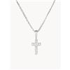 Diamanta Collana in oro bianco con diamanti Mini Croix, 0,02 carati - Argento
