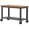 SOGI Banco da lavoro con ruote SOGI X3N_100LR - 1.5 m - piano in legno - grigio antracite