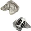 Bassotto I - spilla a forma di cane placcata in argento, elegante fermaglio, dec