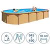 Piscina fuori terra in acciaio ABAK effetto legno Osmose 945x490x132cm
