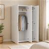 Dmora - Guardaroba 3 ante Dublino, Mobile camera da letto, Cabina armadio portabiti, Armadio appendiabiti, 111x52 h179 cm, Bianco
