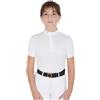 Equestro Polo bambina da concorso slim fit tessuto traforato