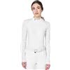 Equestro Polo donna slim fit da concorso con inserti mesh leopardati