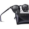 Carfia Retro Occhiali da Sole Uomo Polarizzati Rotonda Occhiali CA5288L | Occhiali Unisex per Uomo e Donna, Struttura in Acetato e Protezione UV400, HD Lenti polarizzate TAC, Design Classico, Unisex