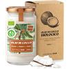 NaturaleBio Olio di Cocco Bio Vergine Spremuto a Freddo | 1 L. Olio di cocco vergine crudo e non raffinato proveniente dallo Sri Lanka, per cucinare e per la beauty routine.