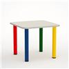 GIODIARREDA Tavolo Scuola Infanzia Color Quadrato Misura 2 Gambe 4 Colori