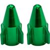 cyclingcolors 2x Cappucci delle valvole cappuccio tappi valvola forma di razzo in alluminio Schrader per pneumatici bici moto auto auto quad monopattino, verde