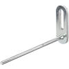 Alberts 805623 Gancio con piastra forata, dritto, zincato blu, profondità gancio 80 mm, tondino d'acciaio Ø4 mm, Set da 25