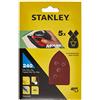 STANLEY 5 Hojas de lija Grano 240.