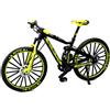 HIULLEN Modellino di bicicletta da dita, scala 1:10, giocattolo per mountain bike, modellini ornamentali, modello di bicicletta in miniatura (nero e verde)