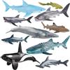 LQTSLFM 10 Pezzi Animali Marini Giocattolo con Balena Squalo Giocattolo Figure Animali Marini Realistiche per Giocare, Regalo, Decorazione