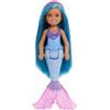 Barbie Chelsea Mermaid - Bambola piccola (15,2 cm) con capelli blu e corona rimovibile