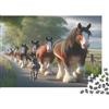9K4D7V2G Cavalli Clydesdale Puzzle 1000 Pezzi Carta Puzzle per Adulti Paesaggio Rurale Relax Decorazione Famiglia Regalo 38x26cm/1000pcs