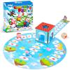 JOEJONI Gioco da tavolo in legno I tre maialini e il malvagio lupo, gioco educativo per bambini dai 3 anni in su, per 1-4 giocatori, con blocchi di legno e tavola puzzle, favorisce la coordinazione