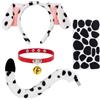 RICUHJIAJU Carino Dalmata Costume Kit, completo cerchietto, coda peluche e adesivi | Costume dalmata Cane dalmata Orecchie Cerchietto Girocollo Set con Feltrini adesivi per Halloween Carnevale Accessori Festa