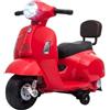 AIYAPLAY Moto Elettrica per Bambini 1.5-3 Anni MINI VESPA GTS 6V, Rossa | Batteria al Litio, Motorino Elettrico per Bambini con Schienale, Rotelle, Faro, Clacson, 2.5km/h, Mini Moto Bimbi, Max 25kg