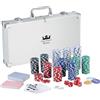 Grand Straight Royale valigetta: Professionale Set di poker, custodia di alluminio bloccabile, 300 chip da poker bicolore (da 11,5 g) (giochi carte, gioco)