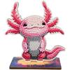 CRYSTAL ART Wildlife Buddies - Kit Diamond Painting Originale, Axolotl, Diamatini in Resina Brillante, Set Creativo 6+ con Supporto in Legno, 11cm,