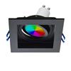 Planetitaly Faretto quadrato LED 6W RGB GU10 lampada orientabile incasso 90mm effetto luce colorata disco bar vetrine 230V