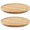 JIEHIN 2 Sottobicchieri Rotondi in Bambù Naturale da 20 cm, Vassoio da Portata | JIEHIN, Legno Levigato Antischegge, per Tè, Caffè, Colazione, Dessert e Antipasti, Protegge la Tavola da Piatti Caldi