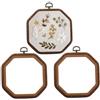 Grtheenumb Cerchi da Ricamo in Legno, Cerchi da Ricamo da 3 Pezzi, Cornice Ottagonale Anello in Legno per Punto Croce da 6x6 Pollici per Ornamenti da Cucito Artigianali Decorazione da Appendere